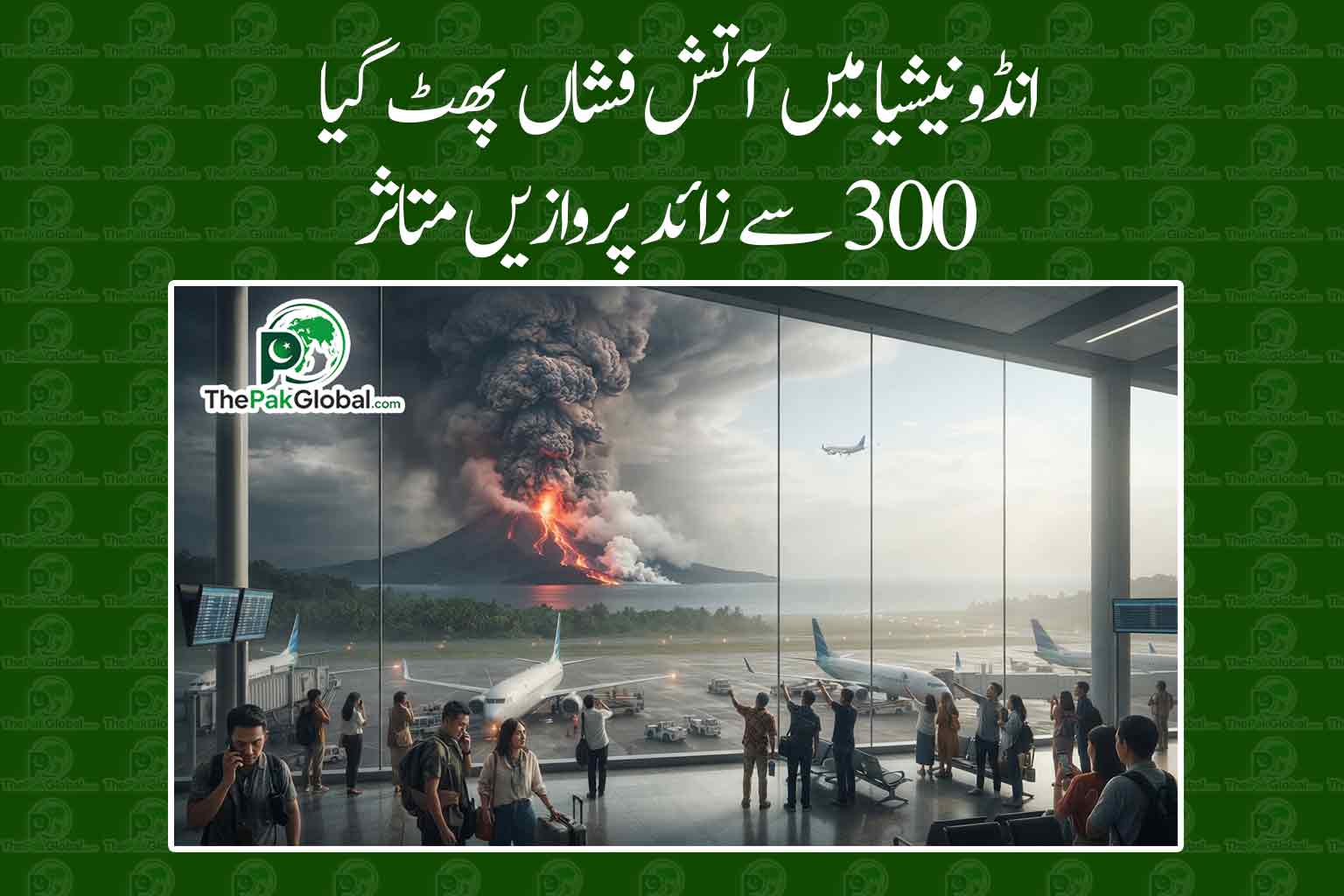 انڈونیشیا میں آتش فشاں پھٹنے سے 300 سے زائد پروازیں متاثر