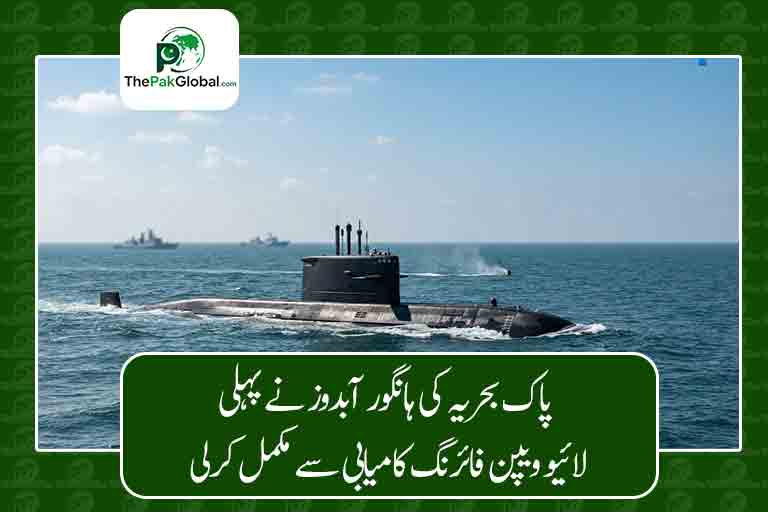 پاک بحریہ کی ہانگور آبدوز نے پہلی لائیو ویپن فائرنگ کامیابی سے مکمل کرلی
