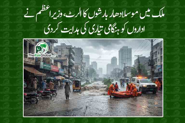 ملک میں موسلادھار بارشوں کا الرٹ، وزیراعظم نے اداروں کو ہنگامی تیاری کی ہدایت کردی
