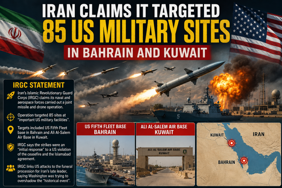 Iran Claims It Targeted 85 US Military Sites in Bahrain and Kuwait